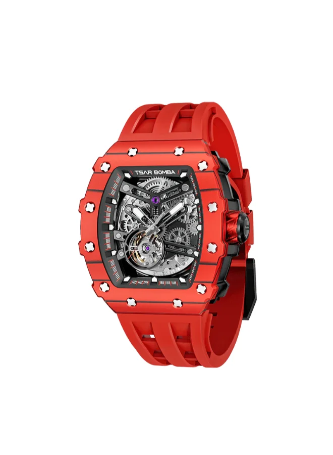 TSAR BOMBA Men's Rubber Automatic Watch TB8208CF-37 - 43.5x50.5 mm